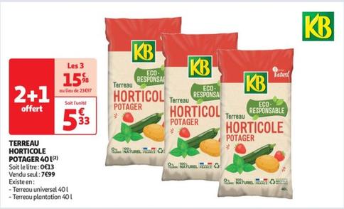 KB - Terreau Horticole Potager offre à 7,99€ sur Auchan Supermarché