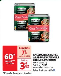 Cassegrain - Ratatouille Cuisinée Àla Provençale Huile D'Olive offre à 3,82€ sur Auchan Supermarché