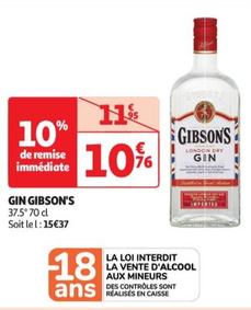 Gibson'S - Gin offre à 10,79€ sur Auchan Supermarché