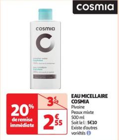 Cosmia - Eau Micellaire offre à 2,55€ sur Auchan Supermarché