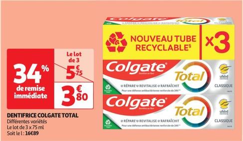 Colgate - Dentifrice Total offre à 3,8€ sur Auchan Supermarché