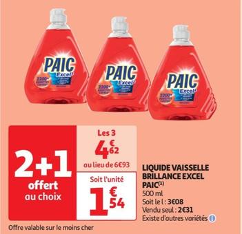 Paic - Liquide Vaisselle Brillance Excel offre à 2,31€ sur Auchan Supermarché