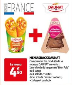 Daunat - Menu Snack offre à 4,5€ sur Auchan Supermarché