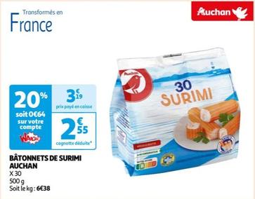 Auchan - Bâtonnets De Surimi  offre à 3,19€ sur Auchan Supermarché