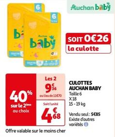 Auchan Baby - Culottes offre à 4,68€ sur Auchan Supermarché