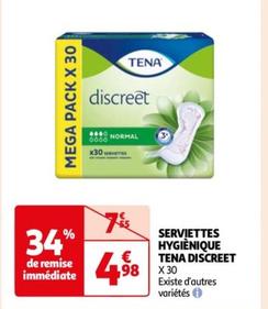Tena - Serviettes Hygiènique Discreet offre à 4,98€ sur Auchan Supermarché