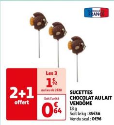 Vendôme - Sucettes Chocolat Au Lait offre à 0,96€ sur Auchan Supermarché