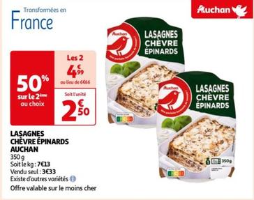 Auchan - Lasagnes Chèvre Épinards offre à 2,5€ sur Auchan Supermarché