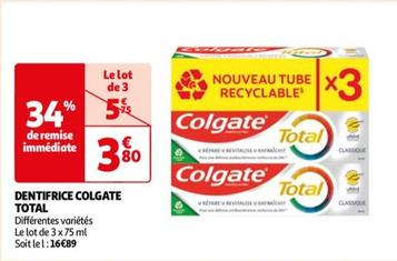 Colgate - Dentifrice Total offre à 3,8€ sur Auchan Supermarché