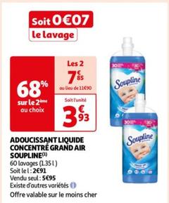 Soupline - Adoucissant Liquide Concentre Grand Air offre à 3,93€ sur Auchan Supermarché