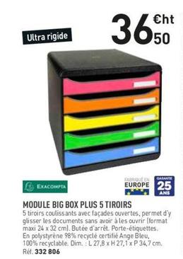 Exacompta - Module Big Box Plus 5 Tiroirs offre à 36,5€ sur Hyperburo