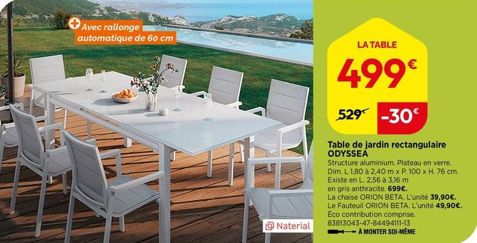 Naterial - Table De Jardin Rectangulaire Odyssea offre à 499€ sur Weldom