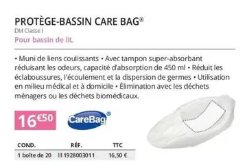 Protège-bassin Care Bag offre à 16,5€ sur Distri Club Médical