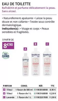 Rivadouce - Eau De Toilette offre à 8,9€ sur Distri Club Médical