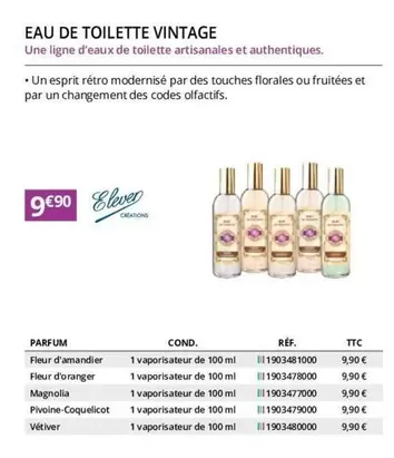 Elever - Eau De Toilette Vintage offre à 9,9€ sur Distri Club Médical