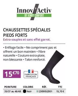 Chaussettes Spéciales Pieds Forts offre à 15,7€ sur Distri Club Médical