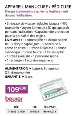 Beurer - Appareil Manucure / Pédicure offre à 109€ sur Distri Club Médical
