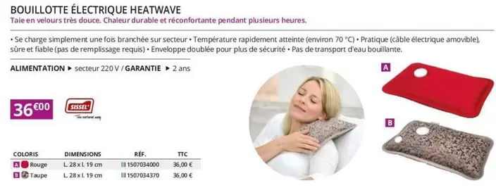 Sissel - Bouillotte Électrique Heatwave offre à 36€ sur Distri Club Médical