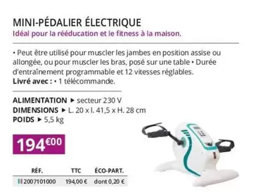 Mini-Pédalier Électrique offre à 194€ sur Distri Club Médical
