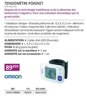 Tensiometre Poignet offre à 89€ sur Distri Club Médical