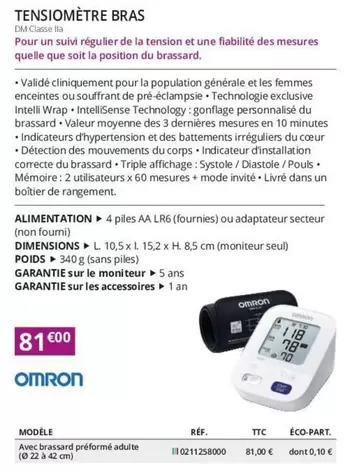 Tensiometre Bras offre à 81€ sur Distri Club Médical