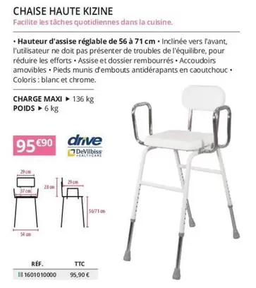 Chaise Haute Kizine offre à 95,9€ sur Distri Club Médical