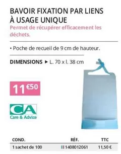 Bavoir Fixation Par Liens À Usage Unique offre à 11,5€ sur Distri Club Médical