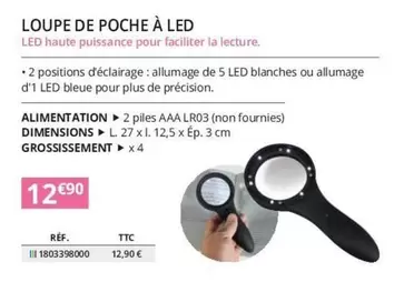 Loupe De Poche À Led offre à 12,9€ sur Distri Club Médical