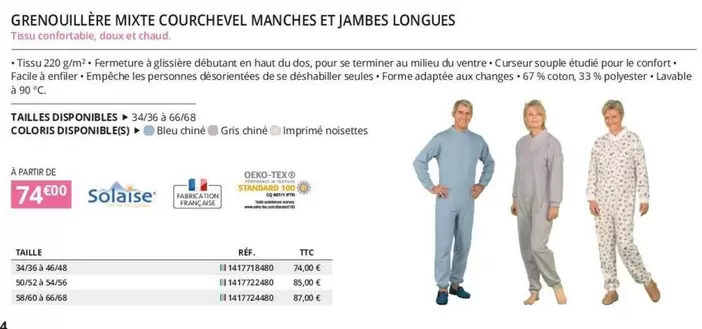 Grenouillère Mixte Courchevel Manches Et Jambes Longues offre à 74€ sur Distri Club Médical