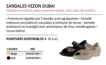 Sandales Vezon Dubai offre sur Distri Club Médical