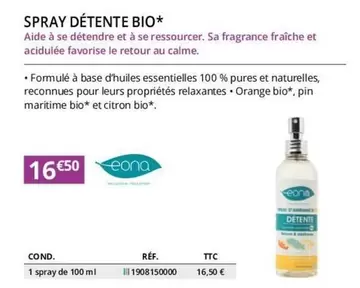 Spray Détente Bio offre à 16,5€ sur Distri Club Médical