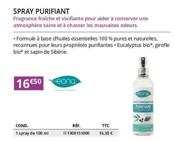 Eona - Spray Purifiant offre à 16,5€ sur Distri Club Médical