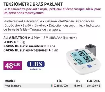 Tensiometre Bras Parlant offre à 48€ sur Distri Club Médical