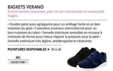 Baskets Verano offre sur Distri Club Médical