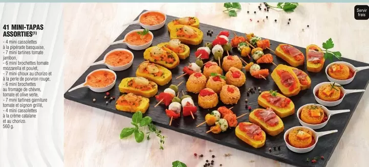 41 Mini-Tapas Assorties offre sur E.Leclerc