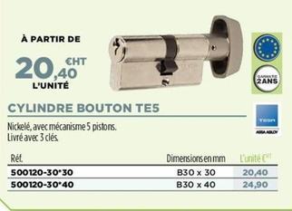 Cylindre Bouton Tes offre à 20,4€ sur Master Pro