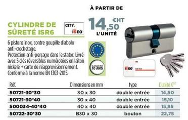 Cylindre De Sûreté ISR6 offre à 14,5€ sur Master Pro