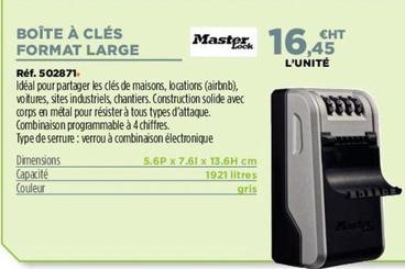 Boîte À Clés Format Large offre à 16,45€ sur Master Pro