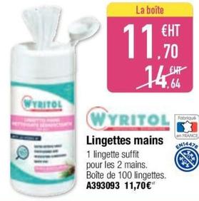 Wyritol - Lingettes Mains offre à 11,7€ sur Calipage