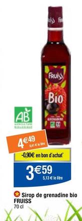 Fruiss - Sirop De Grenadine Bio offre à 3,59€ sur Migros France