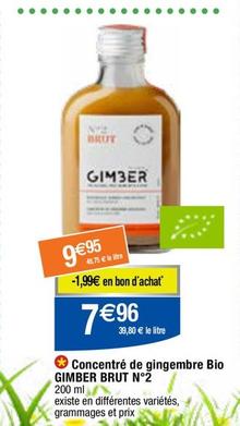 Brut - Concentré De Gingembre Bio Gimbert offre à 7,96€ sur Migros France