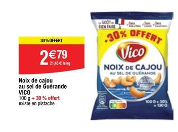 Vico - Noix De Cajou Au Sel De Guérande offre à 2,79€ sur Migros France