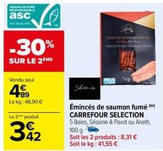 Saumon fumé offre sur Carrefour