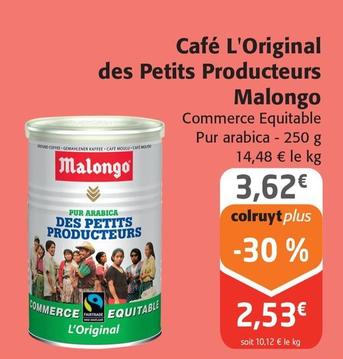 Malongo - Café L'Original Des Petits Producteurs  offre à 2,53€ sur Colruyt