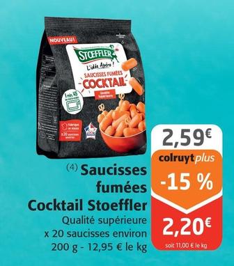 Stoeffler - Saucisses Fumees Cocktail  offre à 2,2€ sur Colruyt
