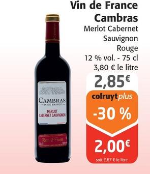 Merlot Cabernet Sauvignon - Vin De France Cambras 