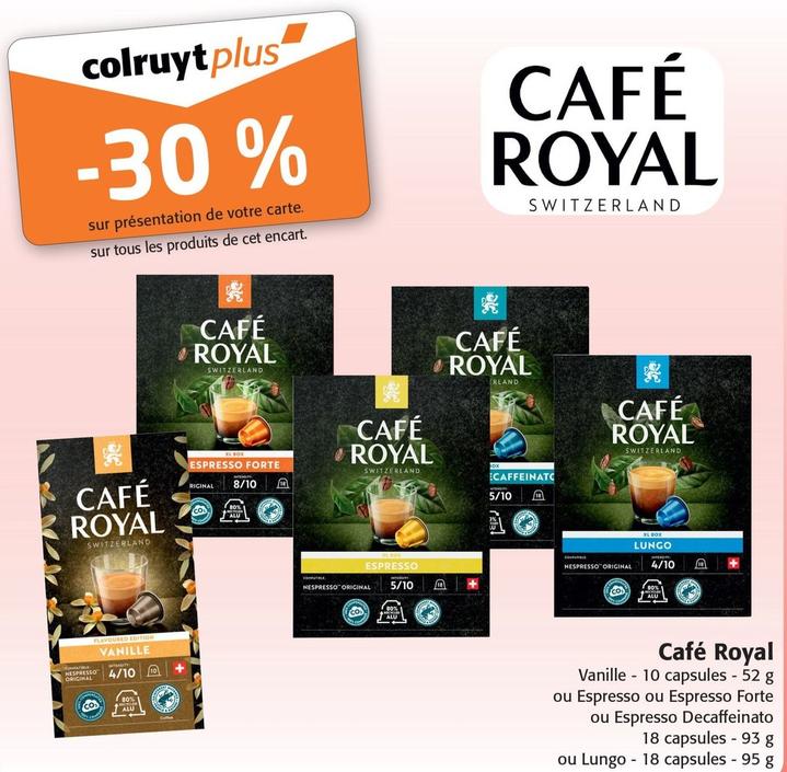 Café Royal - Vanille 10 Capsules offre sur Colruyt