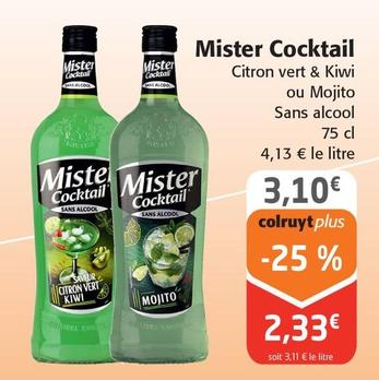 Mister Cocktail - Citron Vert & Kiwi Ou Mojito Sans Alcool