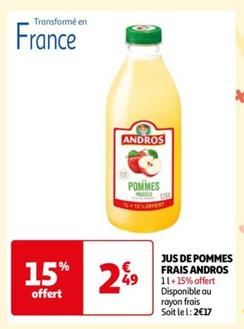 Andros - Jus De Pommes Frais offre à 2,49€ sur Auchan Hypermarché