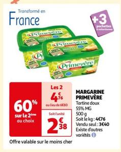 Primevère - Margarine offre à 3,4€ sur Auchan Hypermarché